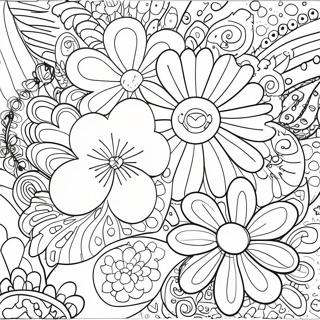 Groovy 70s Flower Power Coloring Page 12622-10388