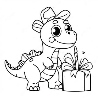 Happy Birthday Dinosaur Coloring Page 12681-10435