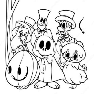 Ghostly Disney Characters In The Haunted Mansion Coloring Page 12722-10472