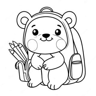 Cute Animal Backpack Coloring Page 12752-10493