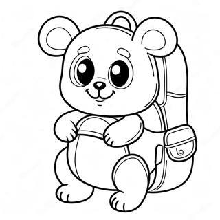 Cute Animal Backpack Coloring Page 12752-10495