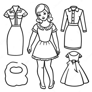 Paper Doll Coloring Page 12761-10499