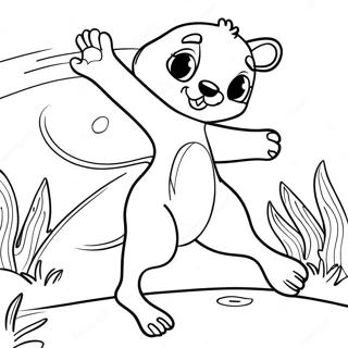 Playful Kangaroo Jumping Coloring Page 12772-10508