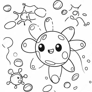 Cute Cartoon Cancer Cells Coloring Page 12792-10523