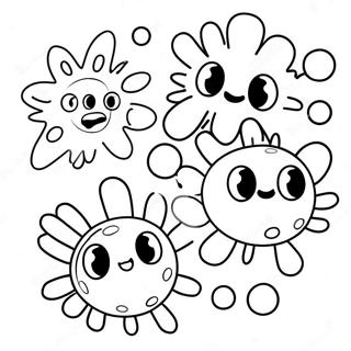 Cute Cartoon Cancer Cells Coloring Page 12792-10524