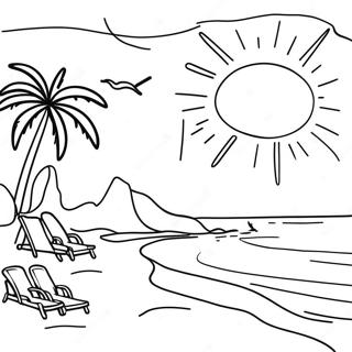 Sunny Florida Beach Scene Coloring Page 12812-10550