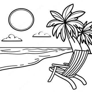 Sunny Florida Beach Scene Coloring Page 12812-10551