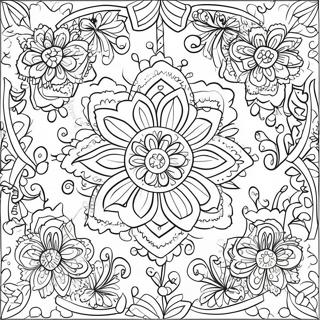 Colorful Papel Picado Designs Coloring Page 12822-10548