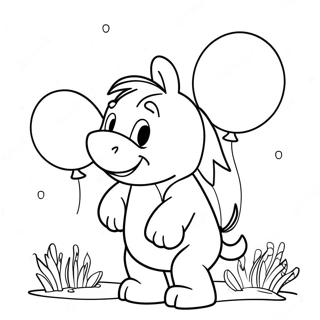 Eeyore With Colorful Balloons Coloring Page 1282-1021