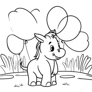 Eeyore With Colorful Balloons Coloring Page 1282-1022