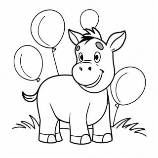 Eeyore With Colorful Balloons Coloring Page 1282-1023