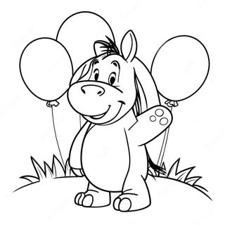 Eeyore With Colorful Balloons Coloring Page 1282-1024