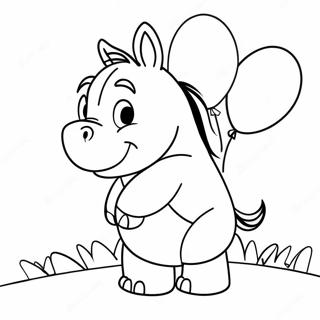 Eeyore With Colorful Balloons Coloring Page 1282-1137