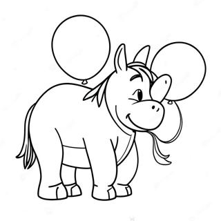 Eeyore With Colorful Balloons Coloring Page 1282-1140