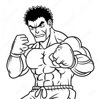 Baki Character Fighting Coloring Page 12842-10565