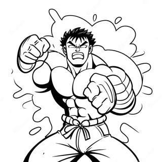 Baki Character Fighting Coloring Page 12842-10567