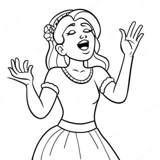 Ice Spice Singing On Stage Coloring Page 12852-10577