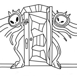 Creepy Roblox Doors Rush Monster Coloring Page 12862-10581