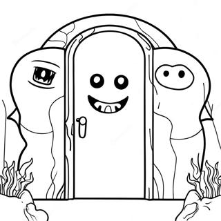 Creepy Roblox Doors Rush Monster Coloring Page 12862-10583