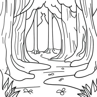 Mysterious Dark Forest Coloring Page 12912-10621