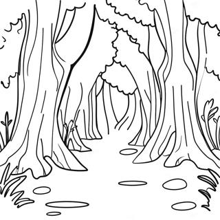 Mysterious Dark Forest Coloring Page 12912-10622