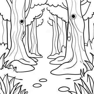 Mysterious Dark Forest Coloring Page 12912-10623