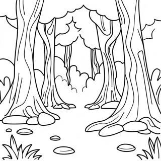 Mysterious Dark Forest Coloring Page 12912-10624