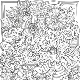 Intricate Bold Line Floral Patterns Coloring Page 12922-10629