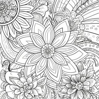 Intricate Bold Line Floral Patterns Coloring Page 12922-10630