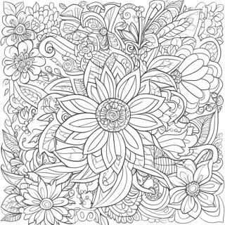 Intricate Bold Line Floral Patterns Coloring Page 12922-10631