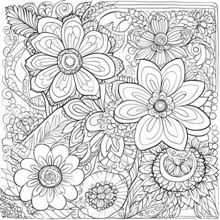 Intricate Bold Line Floral Patterns Coloring Page 12922-10632