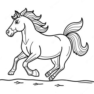 Wild Bronco Running Free Coloring Page 1292-1029