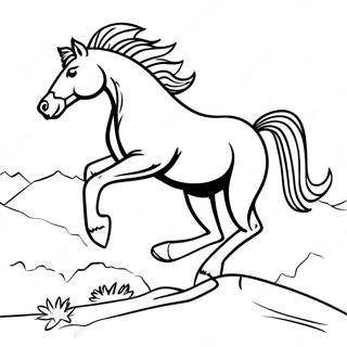 Wild Bronco Running Free Coloring Page 1292-1030