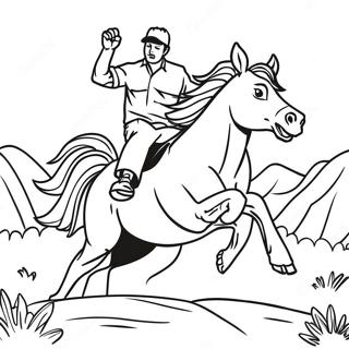 Wild Bronco Running Free Coloring Page 1292-1031