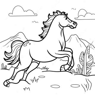 Wild Bronco Running Free Coloring Page 1292-1032