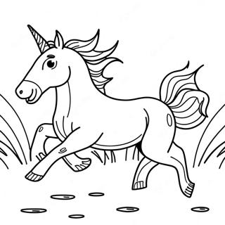 Wild Bronco Running Free Coloring Page 1292-1145