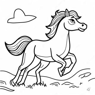 Wild Bronco Running Free Coloring Page 1292-1146