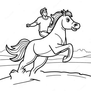 Wild Bronco Running Free Coloring Page 1292-1147