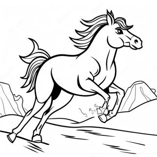 Wild Bronco Running Free Coloring Page 1292 1148