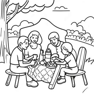 Happy Family Picnic Coloring Page 12932-10641