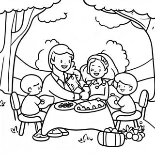 Happy Family Picnic Coloring Page 12932-10642