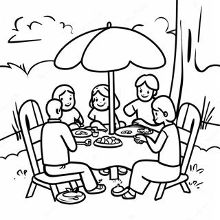 Happy Family Picnic Coloring Page 12932-10644