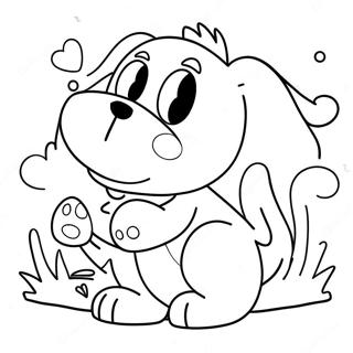 Bluey Mum With Playful Puppy Coloring Page 12942-10647