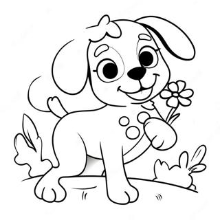 Bluey Mum With Playful Puppy Coloring Page 12942-10648