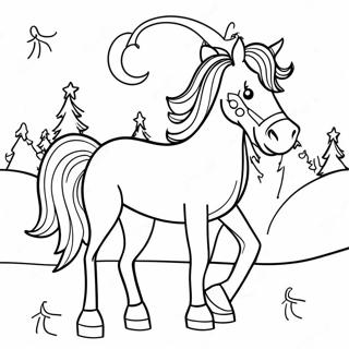 Christmas Horse Coloring Page 12961-10663