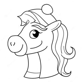 Christmas Horse Coloring Pages