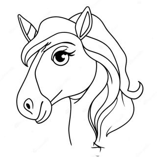 Festive Horse With Santa Hat Coloring Page 12962-10658