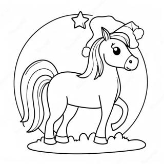 Festive Horse With Santa Hat Coloring Page 12962-10659