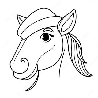 Festive Horse With Santa Hat Coloring Page 12962-10660