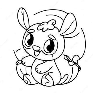 Cute Stitch In A Pumpkin Coloring Page 12972-10669